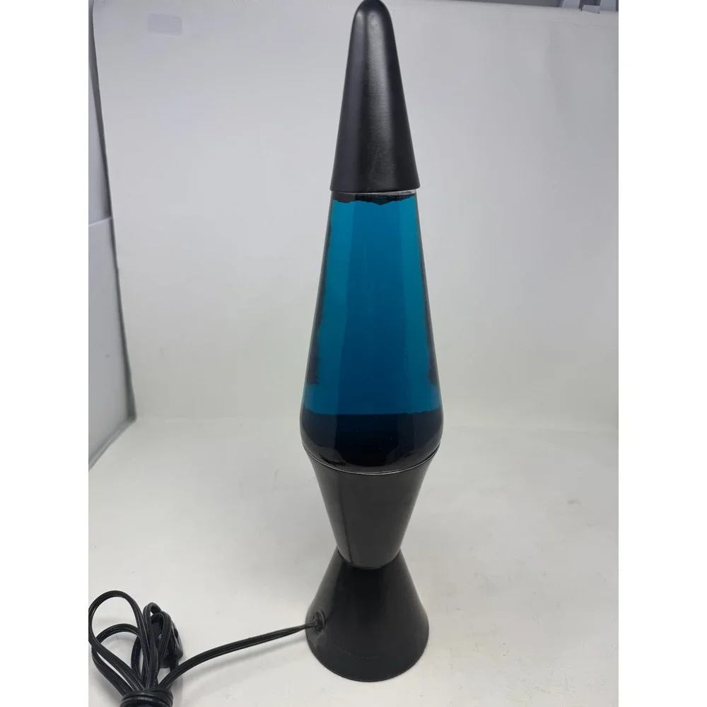 Vintage Lava Lite Premier Lamp Black Blue Liquid Red Wax Tested Working